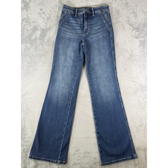 KanCan Denim - KanCan Women's Dark Blue Wide Leg Flare Jeans